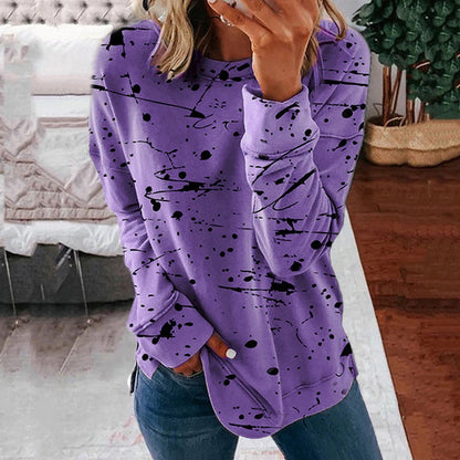 Trendy Graffiti Print Plus Size Long Sleeve Sweatshirt