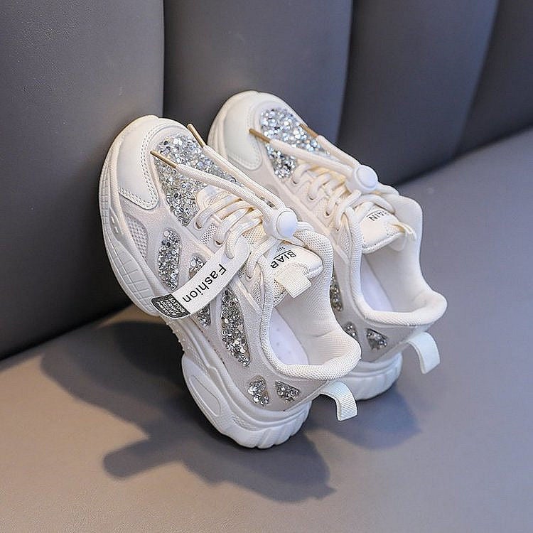 Breathable Mesh Sequined Casual Kids' Daddy Shoes