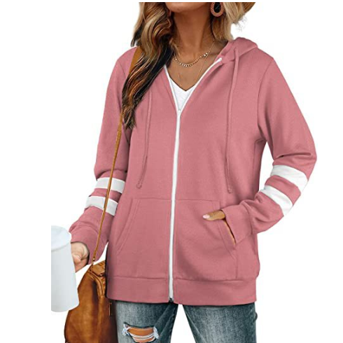 Women's Solid Color Zipper Hoodie Cardigan Sweater
