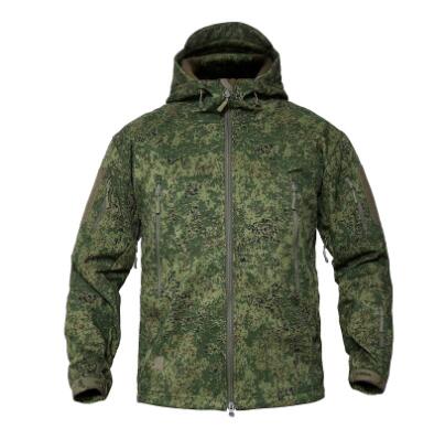 Camouflage Hooded Fleece Jacket for Winter Mountaineering