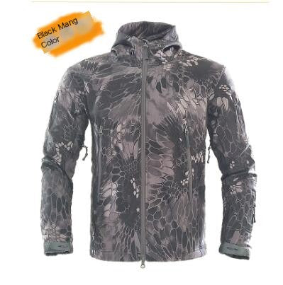 Camouflage Hooded Fleece Jacket for Winter Mountaineering