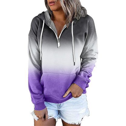 Hooded Drawstring Long Sleeve Women's Sweatshirt