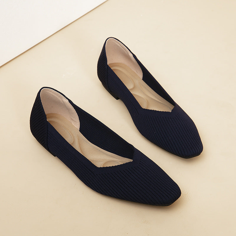 Knitted Flat Shoes with Soft Sole for Women