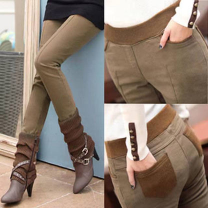 Plus Size Women's Warm Stretch High Waist Pants