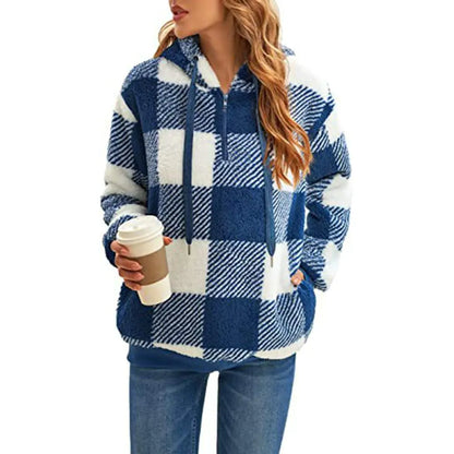 Cozy Women's Plush Hoodie with Drawstring