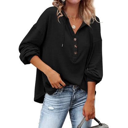 Loose V-neck Long-sleeved Sweater for Women
