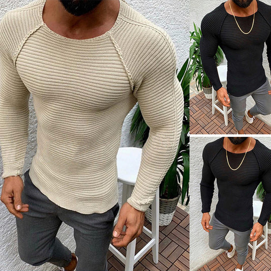 Fall Winter Men's Slim Fit Knit Sweater
