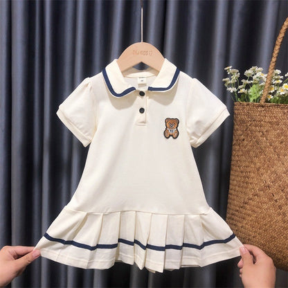 New Style Lace Short Sleeve Dress for Girls