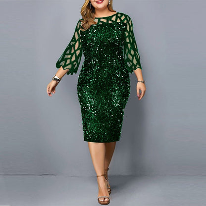 Plus Size Sequin Dress for Birthday Celebrations