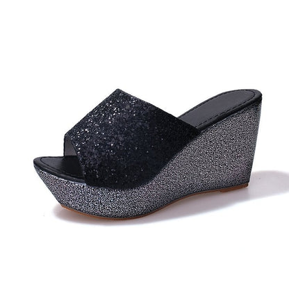 New Summer Sequined Wedge Sandals for Women