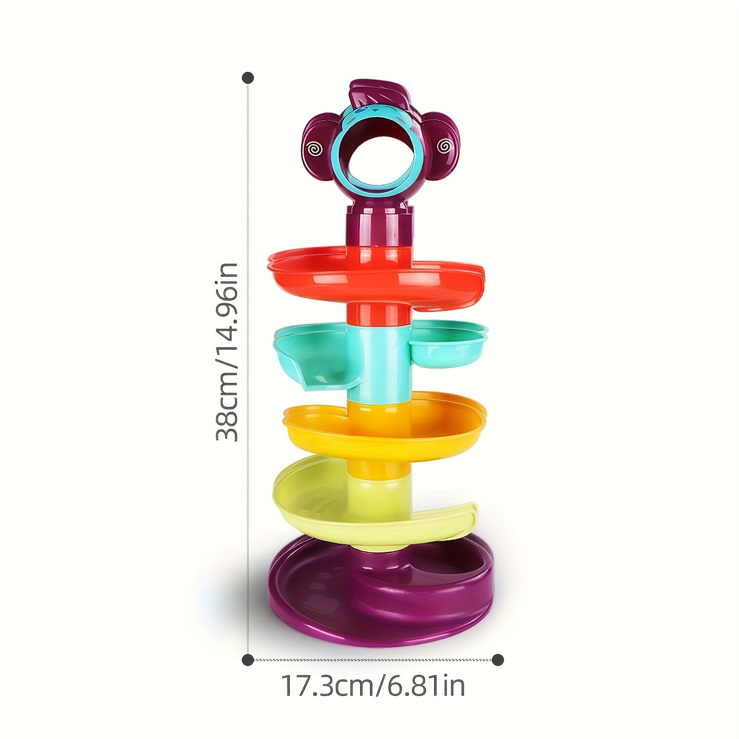 Multi-Color 5-Layer Ball Track Tower - Educational Spinning Balls Toy for Youngsters