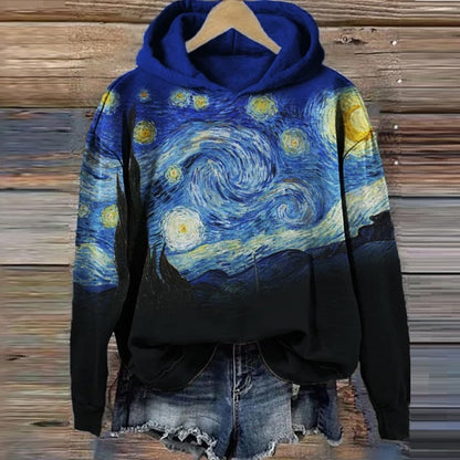 Cartoon Starry Sky Printed Hoodie for All Ages