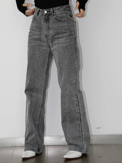 Stylish Women's Black Wide Leg Baggy Denim Pants
