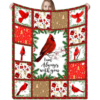 Soft Cardinal Print Throw Blanket for Home & Travel