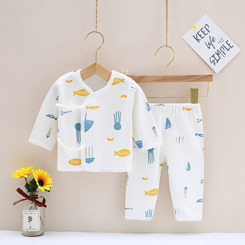 Pure Cotton Long Sleeve Baby Kimono Set for Newborns
