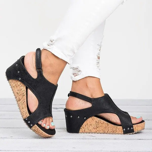 Wedge Peep-Toe High Heels for Women Sandals
