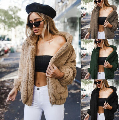Fleece Jacket, Plush Outerwear, Short Coat