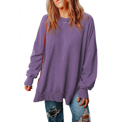 New Solid Color Loose Pullover Top for Women