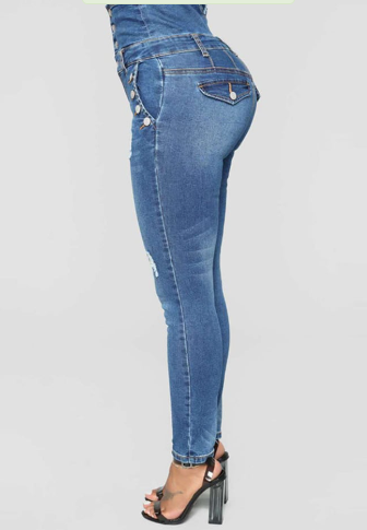 Plus Size Women's High Stretch Skinny Denim Pants