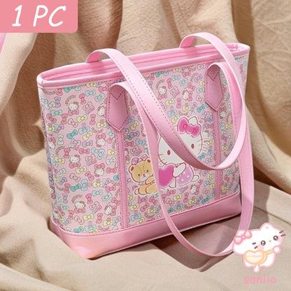 Pink Floral & Heart Pattern with for hello kitty Face
