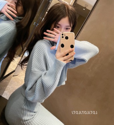 Lazy Style Women's Two-Piece High Neck Sweater Set