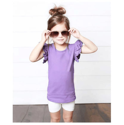 Multicolor Cotton-Trimmed Short-Sleeved T-Shirt for Girls