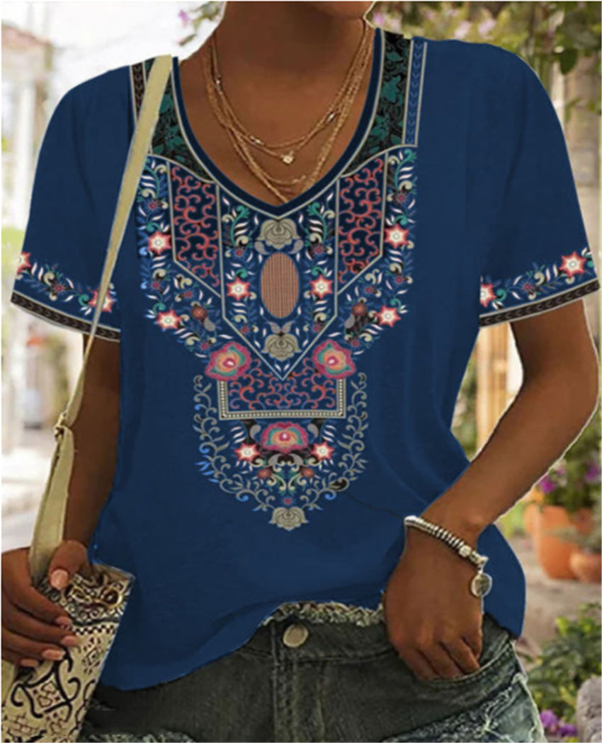 Plus Size Women's Casual V-Neck T-Shirt
