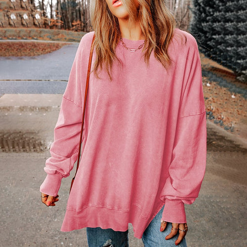 New Solid Color Loose Pullover Top for Women
