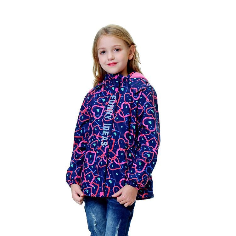 Waterproof Mid-Length Hooded Jacket Girls