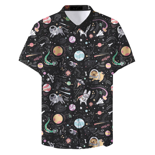 3D Printed Men's Short Sleeve Shirt - Starry Series