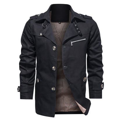 Cotton Mid-Length Casual Jacket for Men