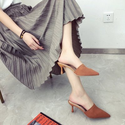 Pointed Toe Knitted High Heels and Sandals