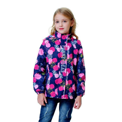 Waterproof Mid-Length Hooded Jacket Girls