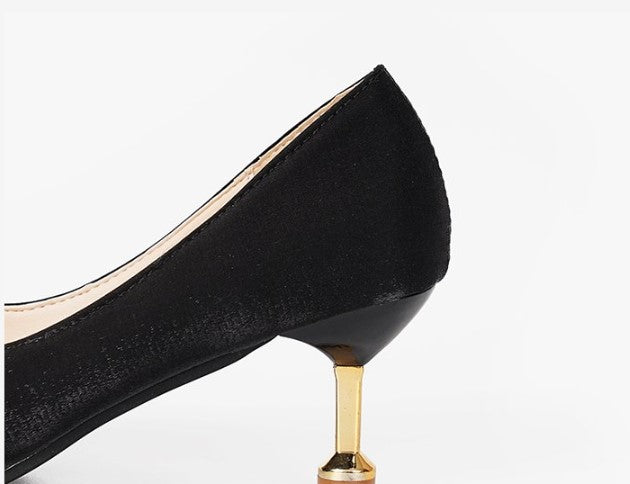 New Women's Black Stiletto Heels, Pointed Toe Design