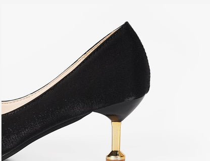 New Women's Black Stiletto Heels, Pointed Toe Design