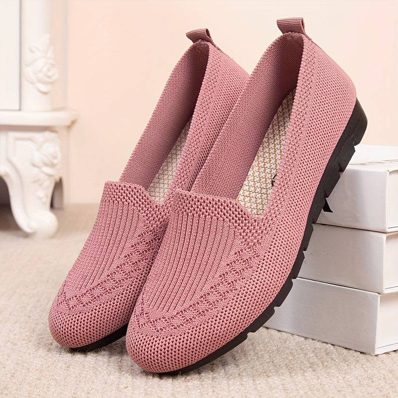 Women's Comfy Solid Color Knit Loafers - Trendy Attic Store01