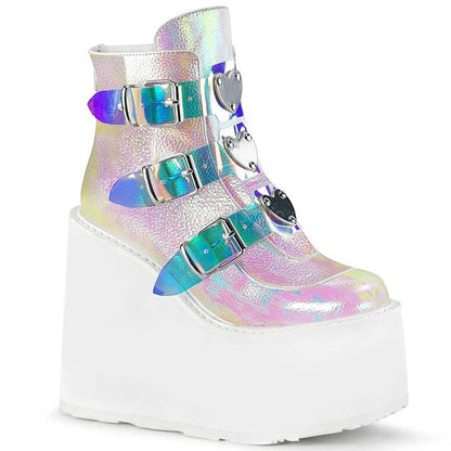Women's Leather Ankle Boots with Chunky Heels