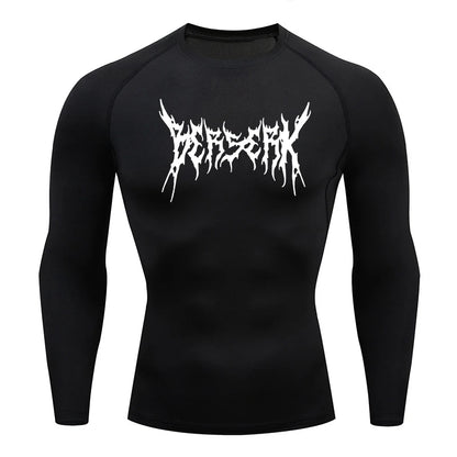 Men Athletic Quick Dry Compression Berserk Print T-shirts Tees