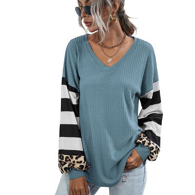 Women's Striped Long Sleeve T-Shirt for Fall/Winter