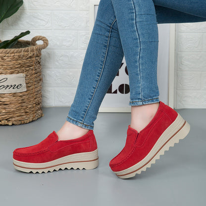 Women's Thick Sole Suede Height Increasing Shoes