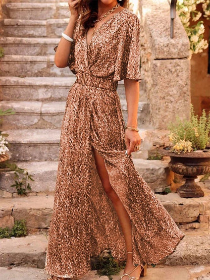 Elegant Printed Mid-Length Dress