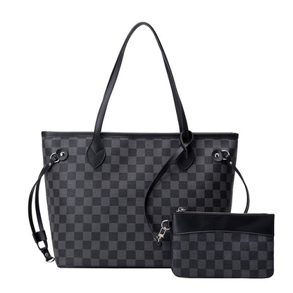 Plaid Tote Bag - Large Capacity Simple Design