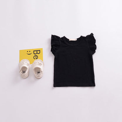 Multicolor Cotton-Trimmed Short-Sleeved T-Shirt for Girls
