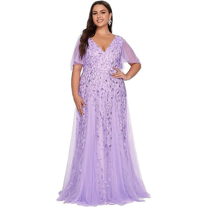 Plus Size Women's Sequined Fishtail Dress