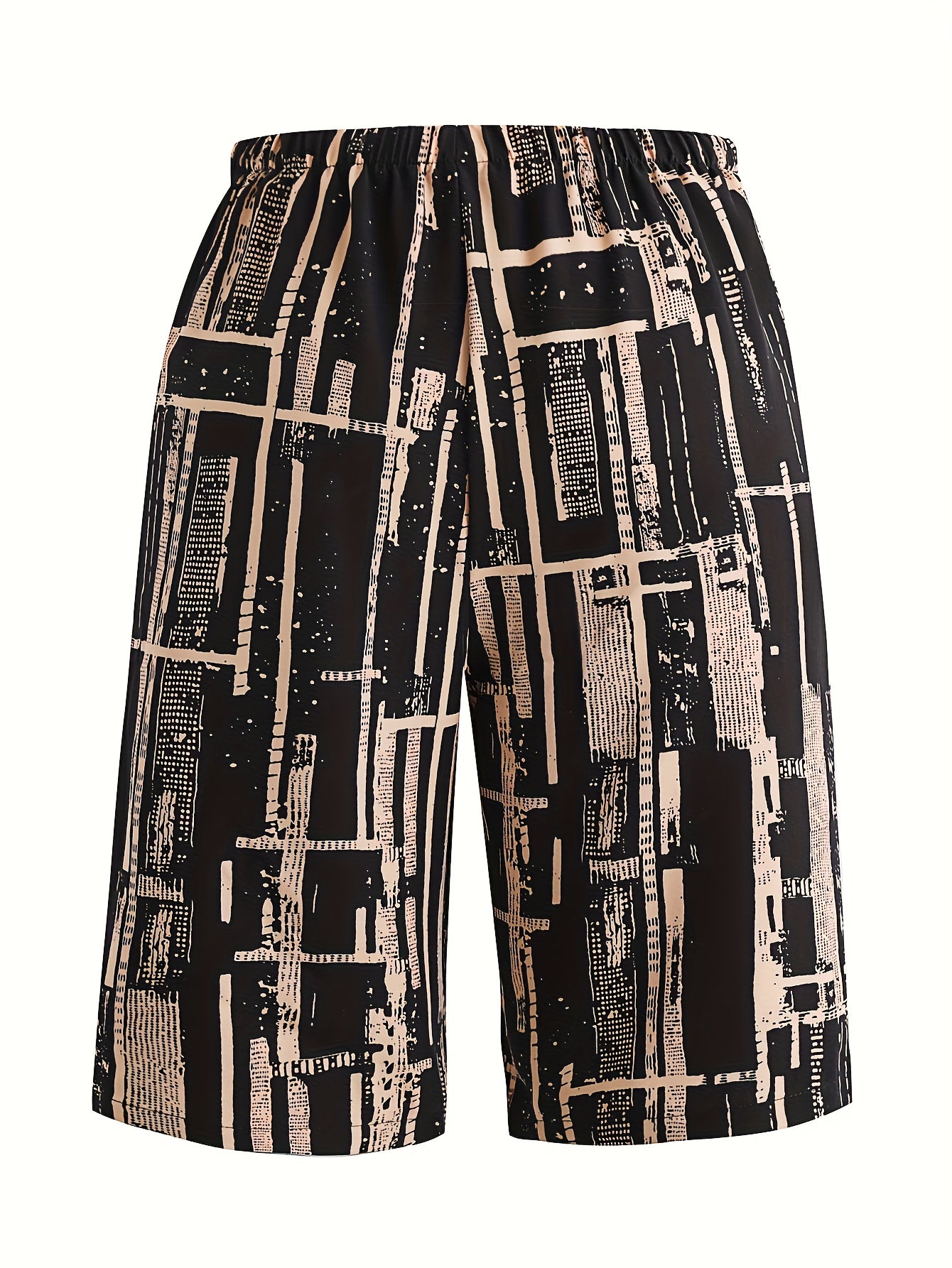 2pcs Set Plus Size Women's Shorts with Print