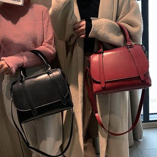 New Waxed Cowhide Handbag for Women, Stylish Design