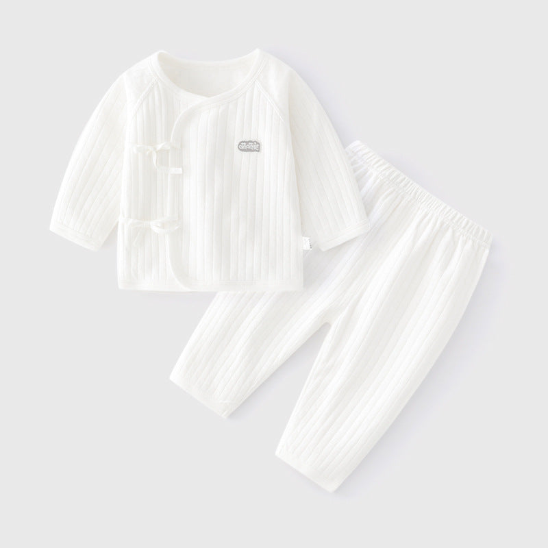Pure Cotton Long Sleeve Baby Kimono Set for Newborns