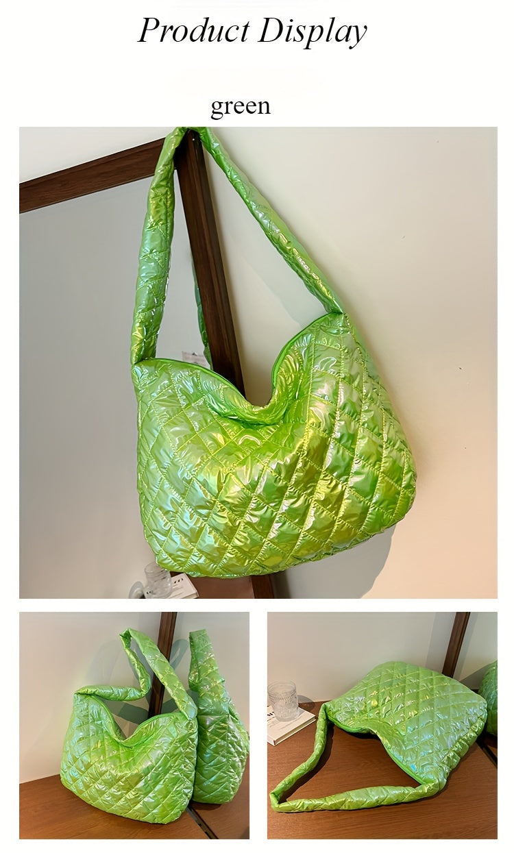 Large Space Print Cloud Pleated Women's Tote Bag