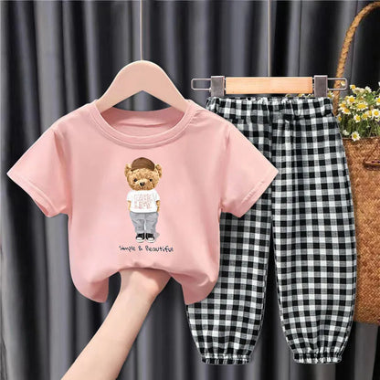 Children's Loose Plaid Two-Piece Suit