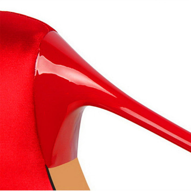 Elegant Satin Pointed-Toe High Heels with Pearls
